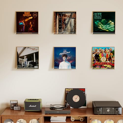 Vinyl Record Wall Mount Shelves, 12 inch Vinyl Holder, 6 Pack - view 2