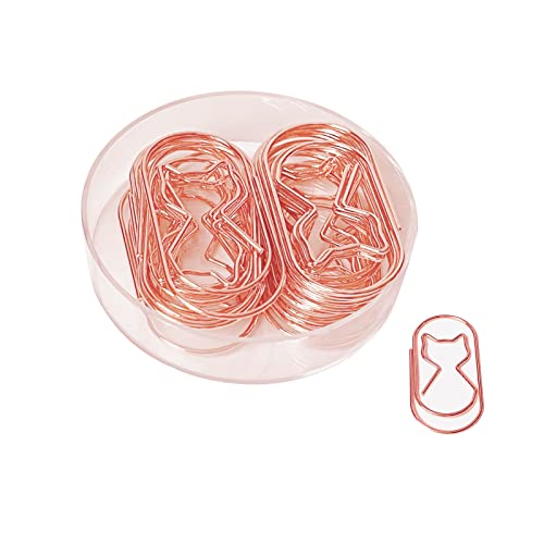 Cat Paper Clips,Large Paper Clips Rose Gold Jumbo Wide 20pcs 2 inch Planner DIY Craft Organize Paperclips for Cat Lover Office Home Decor