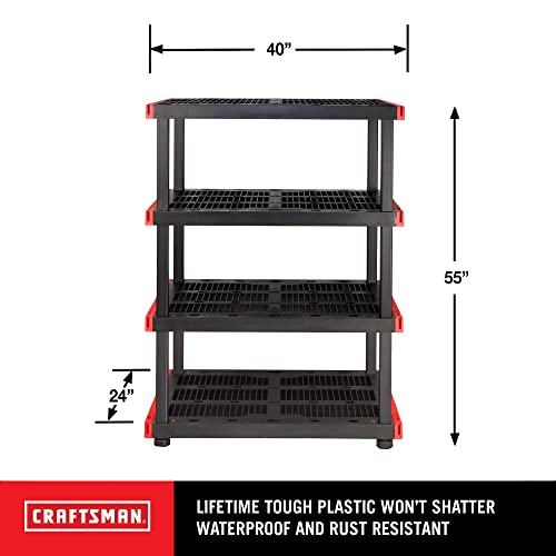 Craftsman 4-Tier Heavy Duty Plastic Storage Shelves, Garage Organization - view 3