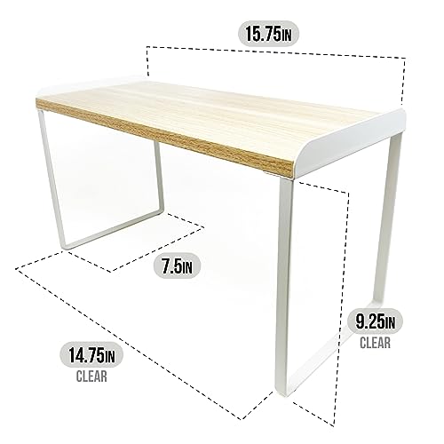 Stacking Wood Shelf Organizer, Counter Cabinet Storage Rack, 16 inch - view 3
