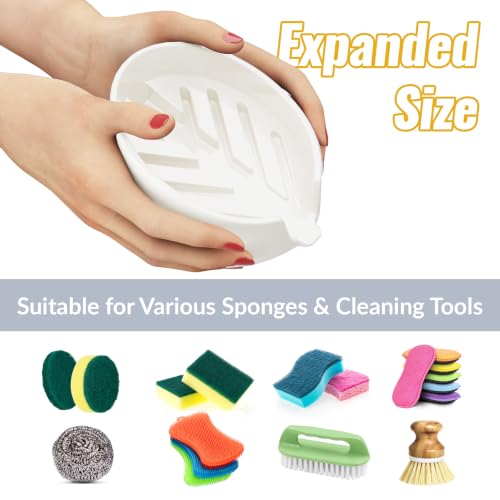 Ceramic Sponge Holder for Kitchen Sink, Fits Scrub Daddy Mommy - view 6