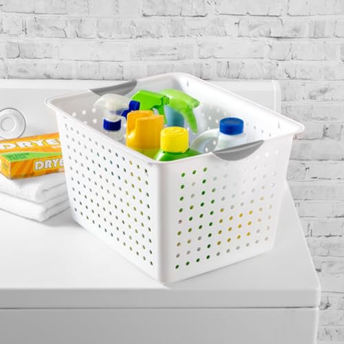 Deep Ultra Basket, Open Top Plastic Storage Organizer, 12-Pack - view 6