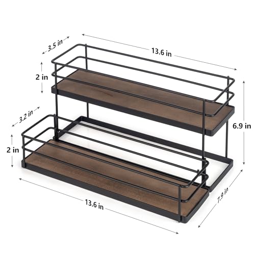 8 Bottle Capacity Coffee Syrup Organizer 2 Tier Coffee Syrup Stand Shelf for Coffee Bar Kitchen Small Wine Rack for Bar Family Storage for Syrup Wine Dressing - view 3