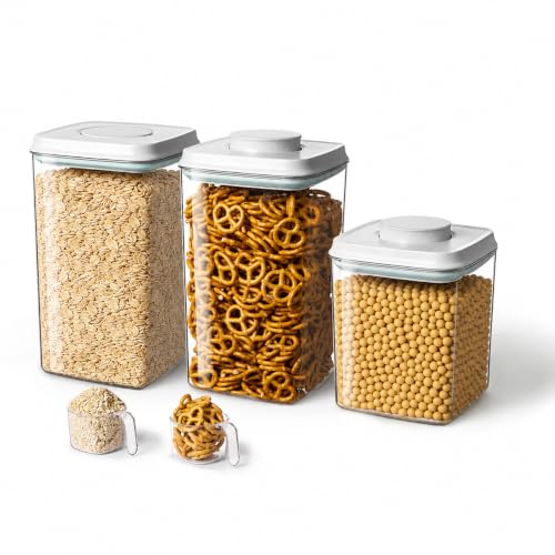 3-Piece Airtight Food Storage Containers, 4.2 & 2.8 Qt Set
