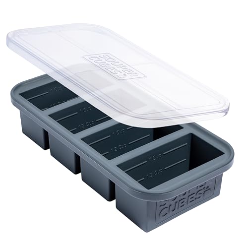 1 Cup Silicone Soup Freezer Mold with Lid, Charcoal, 1-Pack