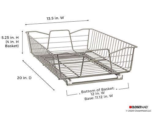 14 in. Pull Out Cabinet Organizer, Heavy Duty, Slide Out Pantry Shelves Drawers for Kitchen, Bathroom, Nickel - view 6