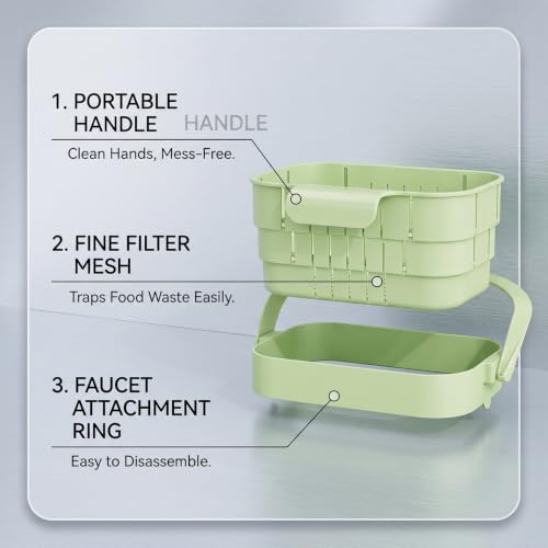 Foldable Hanging Sink Drain Basket,Compact Kitchen Organizer and Vegetable Strainer for Small Spaces,Collapsible Faucet Caddy for RV and Apartment(WHITE) - view 3