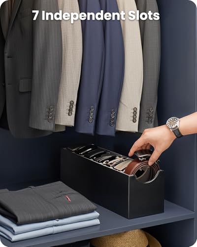 Belt Organizer for Closet, Belt Box & Storage Drawer -Black - view 4