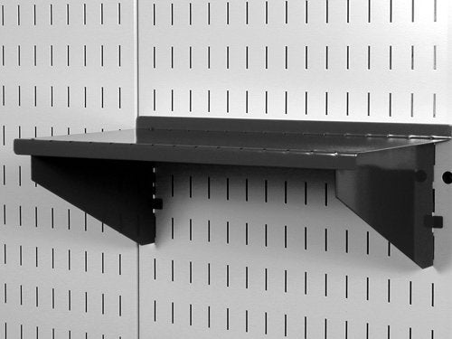 Shelf 9in Deep Pegboard Shelf Assembly Only for use Brand Slotted Pegboard - Black - view 2