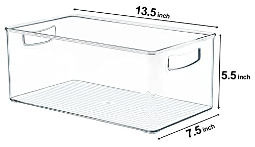 2 Pack Straight Sides Stackable Pantry Organizer Bins for Home Edit - 13.5''L x 7.5''W x 5.5''H - view 4