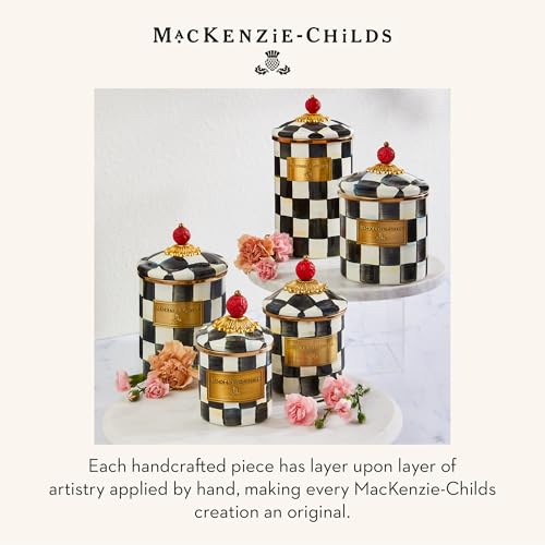 Enamel Canister, Medium, Black-and-White Courtly Check - view 6
