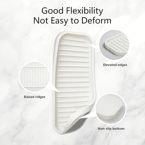 Silicone Sponge Holder - Sponge Tray for Kitchen Sink White 2 Pack - view 6