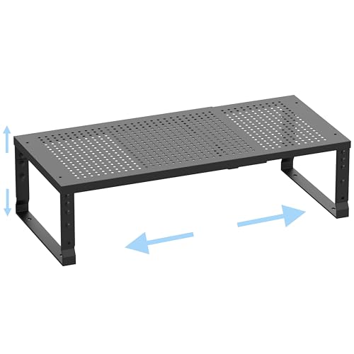 Expandable Adjustable Stackable Kitchen Organizer,Pantry Storage Shelves Racks,for cabinets Shelf, Kitchens, countertops, bathrooms,RV(1Pack/Black,Medium)