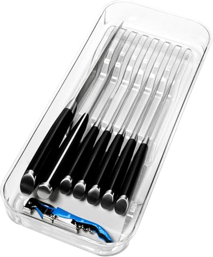 Premium In Drawer Knife Organizer, 7 Knives, Clear