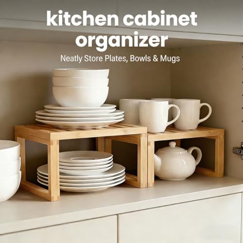 Kitchen Cabinet Organizer Shelf to Eliminate Clutter, Space-Saving Shelf Organizer, Pantry organizers and storage, Compact Spice Rack Organizer for Cabinet (2, W11.8″) - view 2