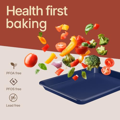 BAKKEN Nonstick Carbon Steel Bakeware Set - 6 Piece Kitchen Baking Trays, Non Toxic Stackable Oven Pans Bundle with Cookie Sheets, 6 Cup Muffin, Roaster, Square Cake, and Loaf Pan for Bread - view 7