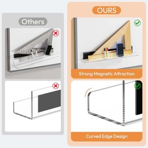 2 Tier Reusable Clear Acrylic Magnetic Book Shelf for Whiteboard - view 4