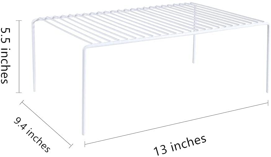 Kitchen Cabinet Shelf Organizer Set of 6, Medium (13 x 9.4 inch) Metal Wire Pantry Storage Shelves, Dish Plate Racks for Cabinets, Freezer, Counter, Cupboard Organizers and Storage, White - view 7