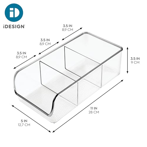 Stackable 3-Section Divided Storage Bin, Clear - view 4