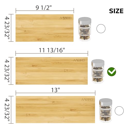 Bamboo Spice Drawer Organizer with Non-slip Mat,4 Tier - 2 Set Jar Spice Rack Tray From 12''to 24'',Hold up 48 Jars Seasoning Organizer for Kitchen,Cabinet,Drawers,Countertop - view 7