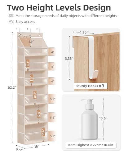 Over Door Organizer Hanging Shelves Large Clear Deep Pockets - view 3