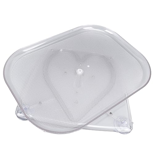 Transparent Refrigerator Turntable Organizer, 360° Rotating Countertop Condiment Beverage Rack, Rectangular Storage Tray for Kitchen Pantry (Large Size)