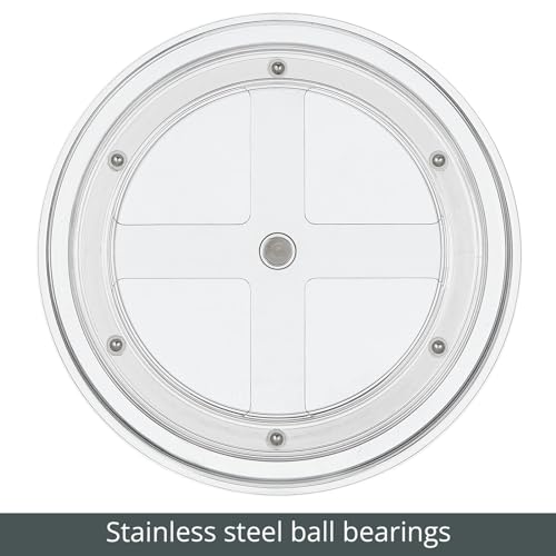 Lazy Susan Turntable Plastic Spinner for Kitchen/Bathroom, Pantry, Fridge, Cupboards, or Counter Organizing, Fully Rotating Organizer for Food, 9" Round - Lumiere Collection - Clear - view 4