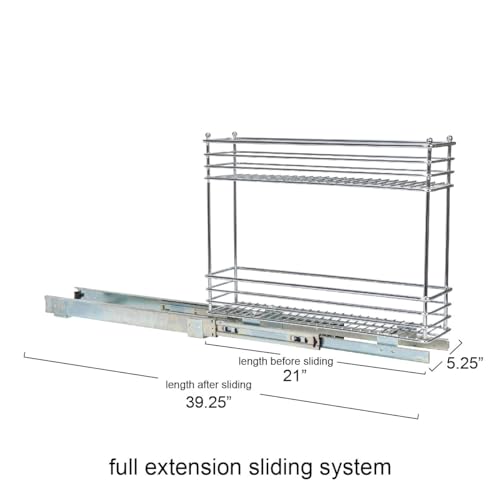 Chrome 2-Tier Sliding Cabinet Organizer, 5" - view 3