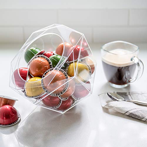 Nespresso Vertuoline Compatible Hexagon Plexiglass Capsule Pod Holder, Clear Dispenser, Storage Solution for Nespresso Machines and Keurig K-Cups - Fits 40 Capsules - view 7