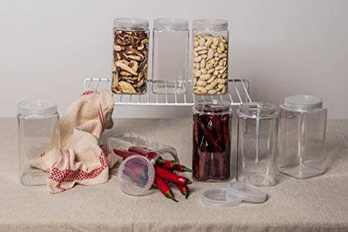Silicook Clear Plastic Jar, Set of 3-30oz, Square Shaped, Transparent, Food Storage Container, Kitchen & Household Organization for Dry goods, Spices, Vegetables, Ingredients and More - view 4