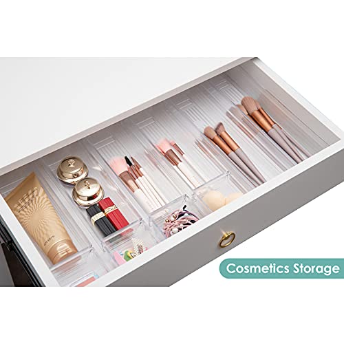Clear Plastic Drawer Organizer Tray for Vanity Cabinet (Set of 10),Storage Tray for Makeup, Kitchen Utensils, Jewelries, and Gadgets - view 3