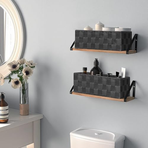 Woven Baskets, Storage Baskets for Organizing (Set of 8), Cube Baskets Bin Container Matching Storage Boxes Organizers for Pantry, Office, Shelves, Media-room - view 7