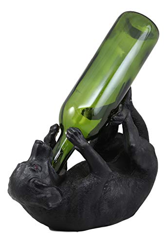 Ebros Lifelike Purebreed Pedigree Canine Adorable Black Labrador Retriever Dog Wine Bottle Holder Figurine Statue As Kitchen Wine Cellar Centerpiece Decor Storage Organizer - view 2