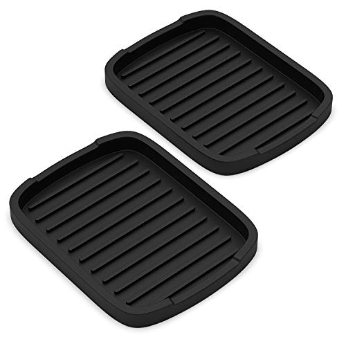 ZAPPOWARE Silicone Sponge Holder -soap Tray - 5.9" X 4.33" Set -2pcs (Black)