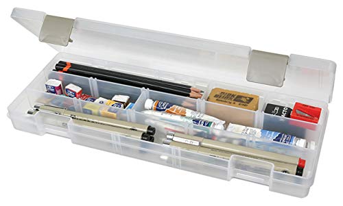 3900AB Solutions Extra Long Box, Art & Craft Organizer with Removable Dividers, [1] Plastic Storage Case, Clear, 12.4" x 4.9" - view 4