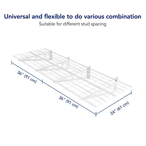 4-Pack 24-inch-by-72-inch Wall Shelf Garage Storage Rack Wall Mounted Floating Shelves 2x6 ft,White, Classic Series - view 3