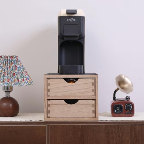 Drawer Holder for Coffee Brew - Kitchen Machine Stand Shelf Contertop - Serve Coffee Station and Pod Capsule Storage Organizer for Home Decor Office Storage Solution 2-Tier CF2D2C-Light - view 5