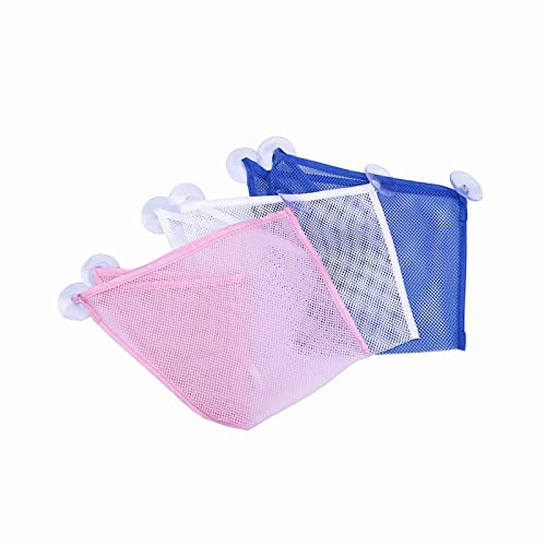 Bath Toy Organizer with 3 Strong Suction Cups Mounted Bath/Shower Caddy Storage Solution Bath Toy Storage Net & Bathroom Corner Shower Caddy Bag Bathroom Storage Bag - view 5