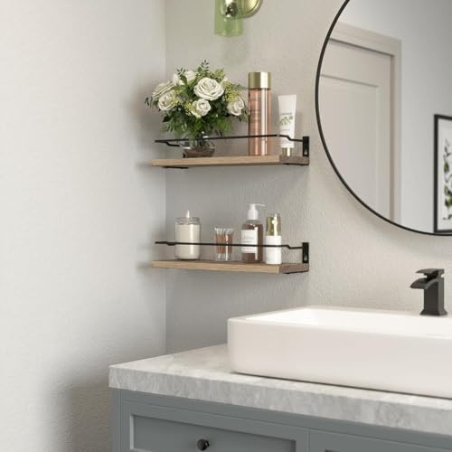 Floating Shelves Bathroom, Small Wall Shelf Over Toilet 2 Set - view 6