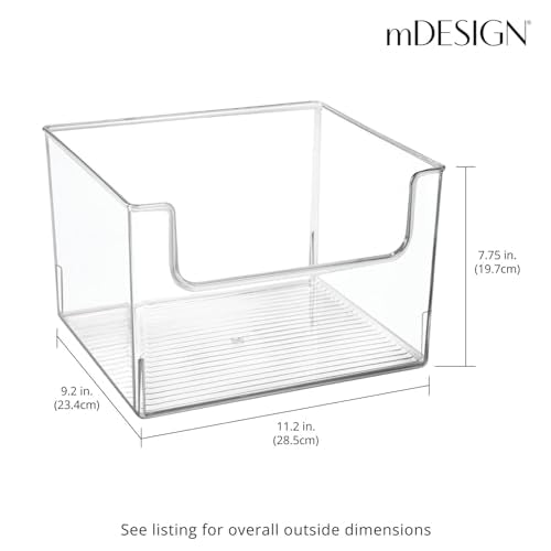 Plastic Open Front Dip Storage Bin for Kitchen or Fridge Organization - Organization for Pantry Shelf, Cabinet, Closet Storage, or Cube Storage Organizer - Ligne Collection - 6 Pack - Clear - view 4