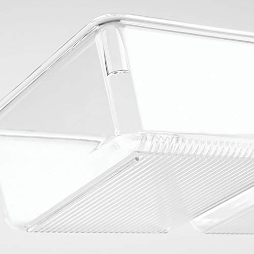 Plastic 3-Section Drawer Organizer for Kitchen, Bathroom, or Office Storage - Clear - view 3