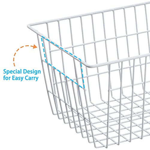 14" Upright Freezer Storage Baskets, Farmhouse Metal Wire Organizer Storage Bin for Kitchen Pantry, 6 Pack for 16/17 / 21 Cu.Ft Stand up Freezer - view 2