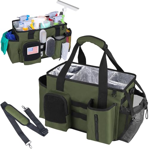 Cleaning Caddy Bag Built-in hard plastic sheet Adjustable Shoulder Strap