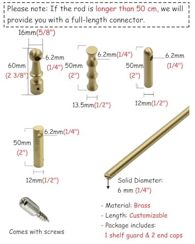2 Kit Shelf Guard Rail, Adjustable 10-72 Inch, Kitchen Cabinet & Bookcase Tipping Prevention, Closet Storage Solutions, Durable Tube Bar System (SLE-C, 30in/76.2cm) - view 6