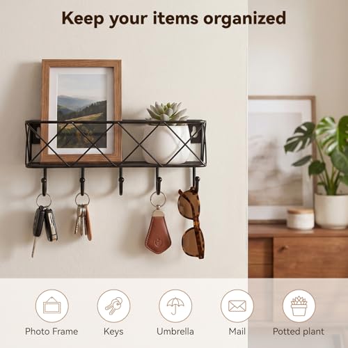 Key Holder Wall Mount, Metal Key Rack, 9.8”Lx2.1”Wx4.1”H - view 4