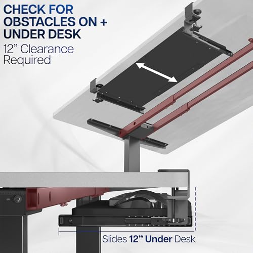 Black Extra Large Clamp-on 34 x 11 in Keyboard Tray, MOUNT-KB15EB - view 6