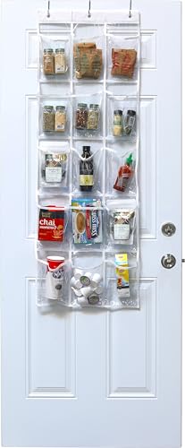 Simple Houseware 15 Pockets Clear Over the Door Pantry Organizer, 2 Pack - view 5