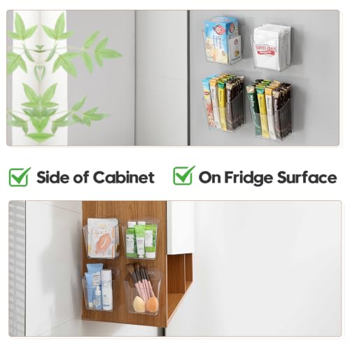 2 Pack Adhesive Cabinet Door Organizer, Clear Wall-Mounted Storage Bins(S) - view 6