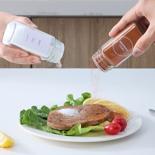 24 Pcs Glass Spice Jars with Labels, Seasoning Containers with Metal Lids - view 4