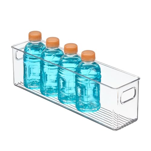 Plastic Kitchen Organizer - Storage Holder Bin with Handles for Pantry, Cupboard, Cabinet, Fridge/Freezer, Shelves, and Counter - Holds Canned Food, Snacks, Drinks, and Sauces - 6 Pack - Clear - view 4